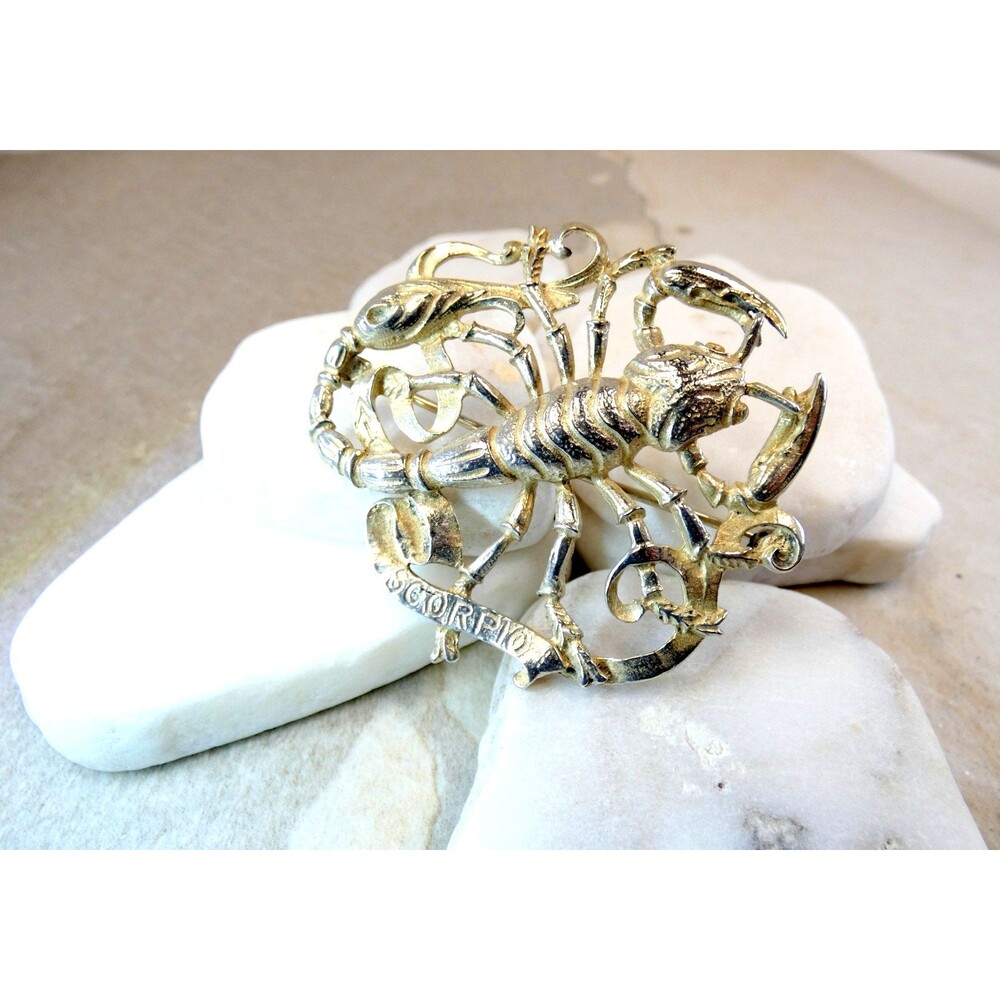 VTG Sterling Silver GUGLIELMO CINI  Zodiac Scorpio  Brooch